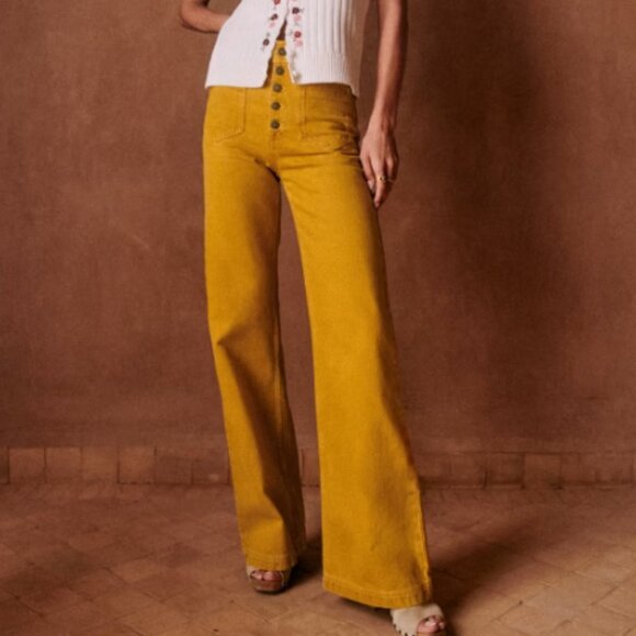 Sezane Pants - Sezane Cyriel Pants in Ochre -fits small- US 10/FR 42